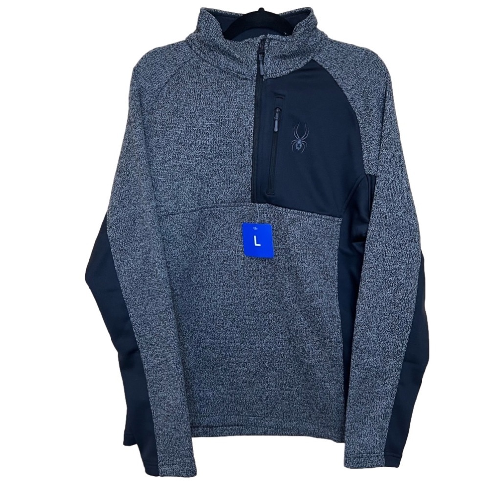 Spyder Mens Outbound 1/2 Zip Mid-Weight Gray Black Pullover Jacket Size L
